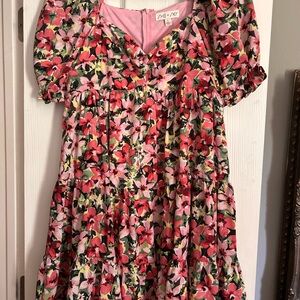 She + Sky Vibrant Floral Kids Dress